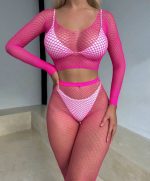 Pink fishnet set - Image 2