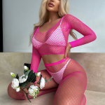 Pink fishnet set