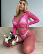 Pink fishnet set