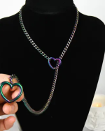Rainbow heart slip chain