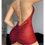 Backless rhinestones lingerie