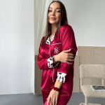 VS Burgundy x leopard pajamas