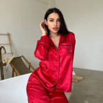 VS red satine pajamas