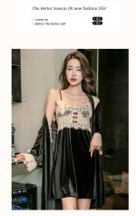 Velvet lingerie with robe - Image 8