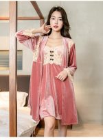 Velvet lingerie with robe - Image 7