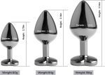 3 Sizes Metal Anal Plug Set with Black Heart-Shaped Buttom - Image 4