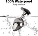 3 Sizes Metal Anal Plug Set with Black Heart-Shaped Buttom - Image 5