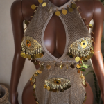 Eye fishnet dance dress