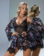 Noir Blossom Lounge Set