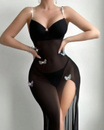 Midnight Butterfly Mesh Dress