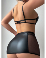 Leather et mesh skirt - Image 2